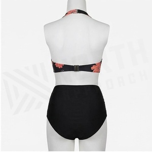 Ensemble de bikini à imprimé floral pour femmes, bas à taille haute, en Spandex et Polyester, maillot de bain extensible, maillot de bain deux pièces - Product Image 2
