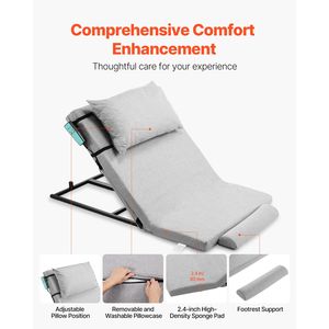 Cuscino Elettrico per Schienale del Letto con Capacità di 300 Libbre, Poggiatesta e Poggiapiedi Regolabili da 4-68 Gradi - Product Image 3