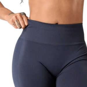 Pantalon évasé ultra taille haute bleu marine pour femme – Extensible, idéal pour le sport, le fitness, le yoga et l'entraînement – Vêtement de sport performant et doux - Product Image 4