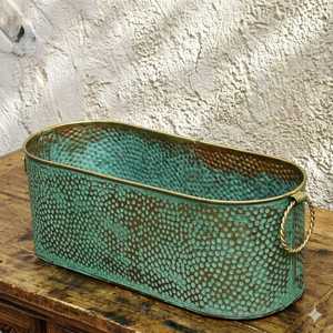 Macetas Modernas para Interiores, Coloridas, de Hierro y Metal, con Acabado Bhatti Patina, para Uso en Interiores y Exteriores, Sala de Estar - Product Image 3