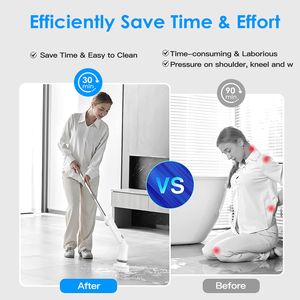 Cepillo de Limpieza Telescópico Eléctrico Inalámbrico Recargable con 6 Cabezales Reemplazables, 2 Velocidades Ajustables, Multiusos - Product Image 3