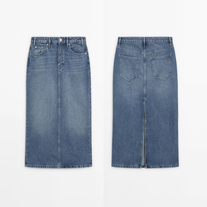 Wholesale Custom logo Women Denim Jeans Skirts - Product Image 4