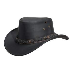 Sombrero Vaquero Clásico de Gamuza Marrón Claro con Corona Alta, Banda Trenzada en Contraste y Ala Ancha - Product Image 6