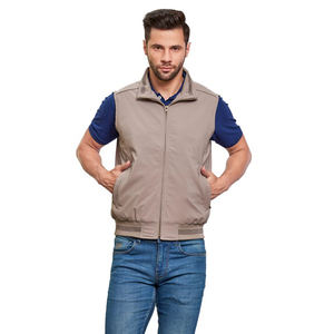 Veste épaisse pour homme avec fermeture éclair intégrale, col design, poches latérales, coupe ajustée, vêtements d'hiver, vêtements décontractés, vestes sans manches pour homme - Product Image 1