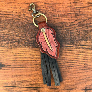 Porte-clés de cheval en cuir usiné à la main Porte-clés à franges en cuir véritable personnalisé Western Porte-clés en cuir de luxe Cowgirl - Product Image 2