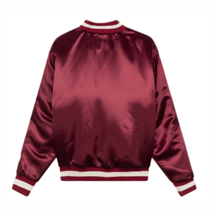 Wholesale Lightweight Custom Logo Satin Varsity <b>Jacket</b> <b>Men</b> Red Satin Preppy Style Button Front Regular Fit Autumn Wear 2026 - Product Image 4