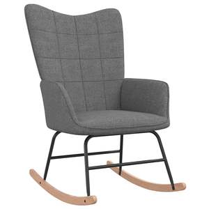 Fauteuil à bascule gris foncé avec tabouret pour la décoration du salon - Product Image 3