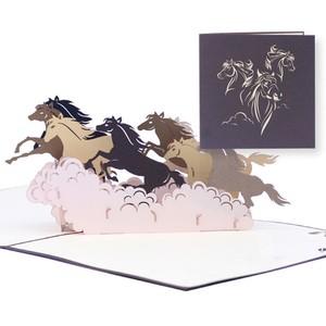 Tarjeta de felicitación 3D con diseño de caballo 2026, tarjeta pop-up hecha a mano, tarjeta 3D con diseño de animales, tarjeta de felicitación especial. - Product Image 3