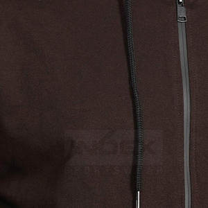 Men's Brown Full <b>Zip</b> <b>Hooded</b> Tracksuit Solid Color Regular Fit Casual Wear With Side Pockets Polyester Material Autumn Style - Product Image 4