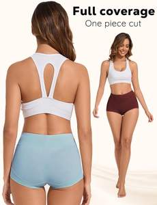 Ropa Interior Moderna para Mujer, Tallas Grandes, Cintura Alta, Algodón Suave y Elástico, Transpirable, Soporte Delicado, Cobertura Total, con Botones - Product Image 5