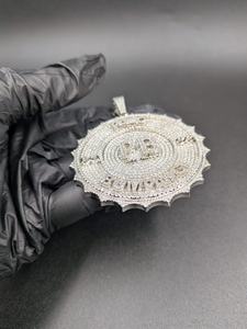 Colgante Redondo Personalizado de Plata de Ley 925 con Diamantes de Moissanita VVS, Estilo Hip Hop, Lujoso Medallón - Product Image 2