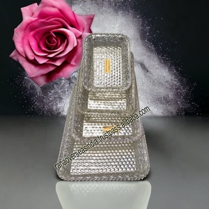 Venta al por mayor de metal árabe artesanía hogar decorativo de lujo plateado de metal hierro fruta merienda y bandeja para servir comida - Product Image 6