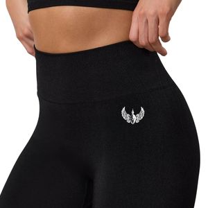 Legging noir taille haute en tricot pour femme, extensible, respirant, écologique, pour le fitness, le remodelage corporel, l'entraînement, le yoga, les vêtements de sport - Product Image 3