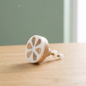 Modern Wood Cabinet <b>Knob</b> <b>White</b> Resin Inlay Scandinavian Style Kitchen Bathroom Drawer <b>Door</b> Handle Eco-Friendly Easy Installation - Product Image 3