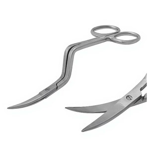 Ciseaux à double courbure pour broderie machine, 6 pouces, manche courbé professionnel, acier inoxydable de qualité allemande, ensemble d'instruments de précision - Product Image 1
