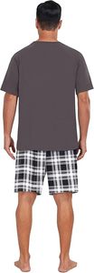 Conjunto de Pantalones Cortos a Cuadros Casuales de Verano para Hombre, Talla Grande, 100% Algodón, Tejido Transpirable de Secado Rápido, Conjunto de Dos Piezas - Product Image 3