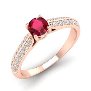 Bague REYES au design élégant en argent sterling 925 avec moissanite et pierre de naissance pour femme, coupe ronde personnalisée, 0,5 carat, émeraude - Product Image 2