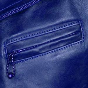 Buen Proveedor, Nuevo Producto, OEM ODM, Chaquetas de Hombre de Cuero Genuino con Cierre, Color Azul Sólido, Cuello Estándar, Alta Calidad - Product Image 4