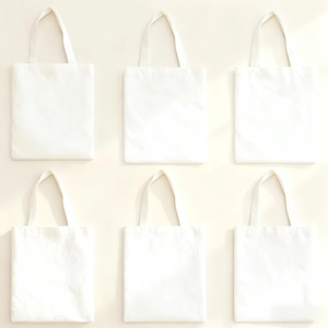 Bolsas de Lona Resistentes al Agua Estilo Inglés Color Sólido Correa para el Hombro Bolsa de Compras para Todas las Temporadas Forro de Poliéster Blanco - Product Image 1