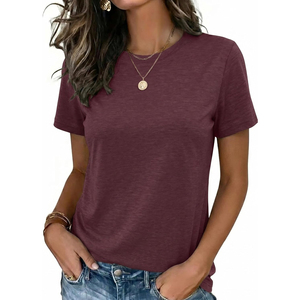Camiseta Moderna para Mujer, Cuello Redondo, Manga Corta, Corte Ajustado, Estampado Abstracto, Diseño Creativo y Atrevido - Product Image 1