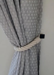 Minimalist <b>Curtain</b> Tiebacks – White Cotton Rope – Handmade Farmhouse & Boho Decor - Product Image 2