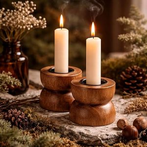 Modern Wooden Cube <b>Tealight</b> Candle <b>Holder</b> Handmade Decorative Tabletop Candle Stand Home Wedding Decor - Product Image 4