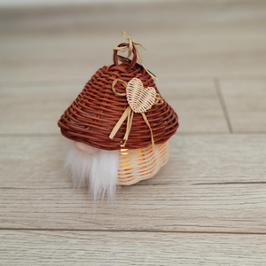 Handwoven <b>Rattan</b> Holiday Figurine / Decorative <b>Lantern</b> for Indoor & Outdoor Use - Product Image 3