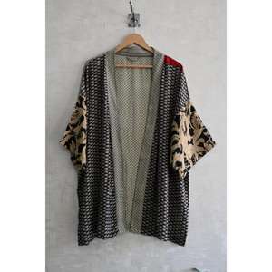 Kimono de Seda Indio Hecho a Mano para Mujer, Bata Corta Estampada para Descanso, Spa, Ropa de Dormir y Playa - Product Image 1