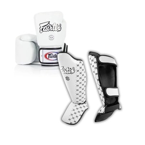 Kit de Boxeo Fairtex Pro Personalizado, Guantes y Espinilleras de Cuero Vacuno Genuino, Alta Durabilidad, Ligeros, Secado Rápido - Product Image 3