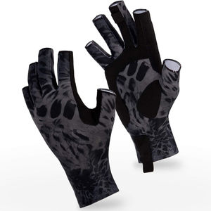 Lightweight Customized Size Logo Design Printing Fingerless Unisex Spandex Material Waterproof Breathable Fishing Gloves UV - Product Image 2