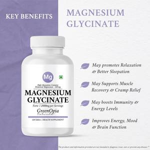 Glycinate de magnésium chélaté 120 comprimés végétariens |   Complément de magnésium à absorption élevée |   Marque privée OEM disponible - Product Image 5