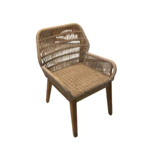 Chaises en rotin d'intérieur d'extérieur Chaises nordiques en osier pour salle à manger Patio Meubles de jardin Chaises en corde à pieds en bois Prix de gros - Product Image 5