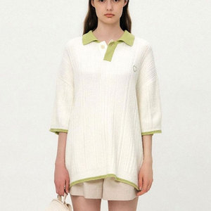 Pull-over décontracté Wearpex personnalisé en maille pour femme, à manches courtes, col rabattu boutonné, en polyester/coton, séchage rapide, tendance - Product Image 4