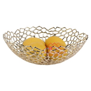 Très bas prix bol à légumes et fleurs dernier bol à chips et trempette plaqué or grand bol à fruits décoratif métal aluminium - Product Image 2