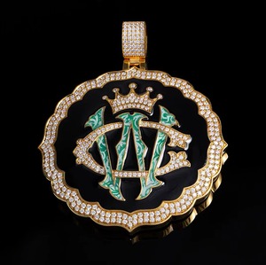 Iced Out Moissanite <b>Initial</b> <b>Pendant</b> With Crown Design 18K Gold Plated Luxury Charms For Everyday Wear Hip Hop Custom <b>Pendant</b> - Product Image 1