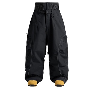Pantalon de ski unisexe imperméable et chauffant coupe-vent 10000 mm - Polyester Tex pour activités de neige en extérieur, fermeture à cordon, style cargo, doublure polaire - Product Image 1