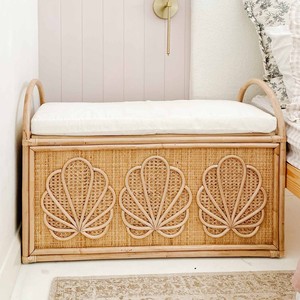 Large capacity <b>storage</b> <b>box</b> entryway bedroom <b>storage</b> solution handcrafted rattan <b>trunk</b> chests - Product Image 4