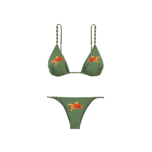 Ensemble de bikini de luxe bleu clair perlé, col halter, écologique, haute qualité, maillot de bain brodé sur mesure - Product Image 3
