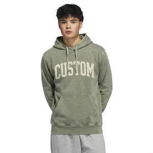 Custom Men's Acid Wash Graphic <b>Hoodie</b> Regular Fit Fleece Sweatshirt Private Label Wholesale Urban Streetwear Manufacturer - Product Image 2