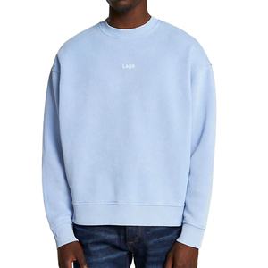 เสื้อกันหนาวแขนยาวผ้าฝ้ายคอตตอนเฟรนช์เทอร์รี่สำหรับผู้ชายเสื้อสวมหัวคอกลมทรงโอเวอร์ไซซ์พร้อมโลโก้ฤดูหนาวผ้าฝ้ายรุ่นพื้นฐานพิมพ์ลายโลโก้ - Product Image 1