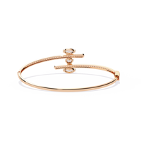 Pulsera de Cadena JURA JEWEL Romántica Clásica Chapada en Oro de 18K con Flor de Diamantes, Corte Brillante, Engaste de Garra, IGI 5.95ct