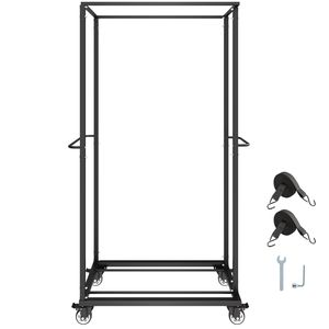 Carrello Porta Sedie Pieghevole in Metallo Resistente con Capacità di 227 kg, Girevole, per 60 Sedie, Carrello per Hotel, Carrello Portaoggetti per Sedie - Product Image 1