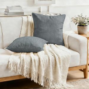 Set di 2 fodere per cuscini decorativi in lino effetto boho da 26x26 pollici, moderne federe per divano e poltrona - Product Image 3