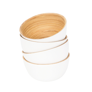 Bol en bambou tressé artisanal laqué pastel, naturel, décoratif, pour salade et fruits, vaisselle esthétique pour la cuisine, du Vietnam - Product Image 5