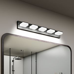 Lampada da Bagno a LED Moderna in Acrilico Nero Opaco, 5 Luci, 32 Pollici, Illuminazione da Parete M - Product Image 1