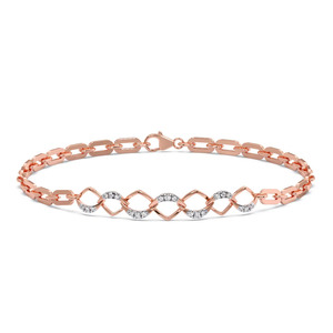 Interwoven Oval Link Diamond Accent <b>Bangle</b> <b>Bracelet</b> - Product Image 2