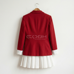 Blazer Rojo Estilo Preppy para Mujer, Ropa Griega Delta Sigma de Cosh International, Prenda Exterior Informal de Color Sólido, Tejido de Poliéster - Product Image 4