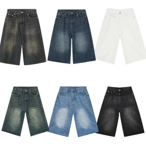 Pantalones Cortos de Mezclilla Holgados para Hombre 2026, Estilo Ancho, Vaqueros de Pierna Ancha, Hip Hop, Azul Lavado, Premium, Cómodos, de Calidad, a la Moda - Product Image 6