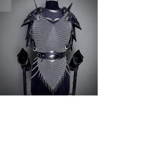 Armadura Medieval de Acero, Cuiraz con Malla de Eslabones Redondos, Acabado Plateado, Grabado en Relieve, para Cosplay y Coleccionismo - Product Image 4