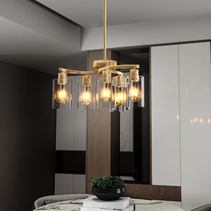 Lampadario a sospensione moderno a 6 luci in metallo dorato per isola cucina e tavolo da pranzo, illuminazione per cucina e sala da pranzo - Product Image 2